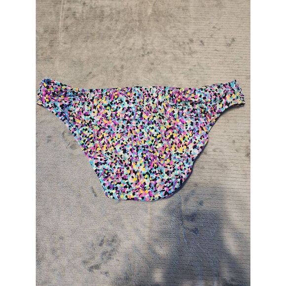 Victoria's Secret Bikini Bottom Size L  Multicolor Print Scoop Swimwear Bathing - Picture 2 of 3